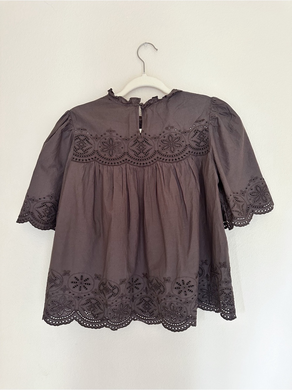 Madewell Embroidered Pintuck High-Neck Top XS - Picture 8 of 9